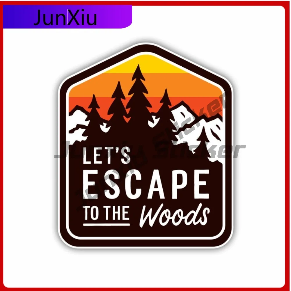 

Let's Escape To The Woods Car Vinyl Sticker Bumper Scratch-proof Exterior Decal For Auto Cars Trucks Windshield Windows Ipad Mac