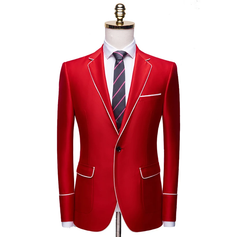 

New boutique dress suit Korean style slim men's suit two-piece suit boutique suit two-piece suit