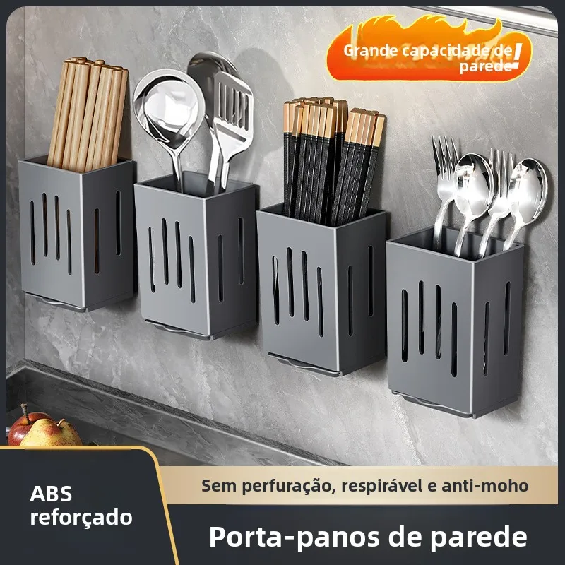 Suporte de Parede para Utensílios de Cozinha: Organizador de Talheres e Escorredor de Louça sem Furos