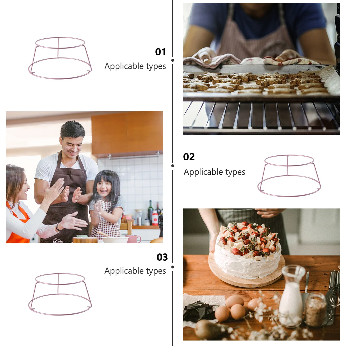 

Rose Gold Stainless Steel Round Cake Cooling Rack Bread Cooling Rack Baking Cooler Kitchen Tool Cake Stand