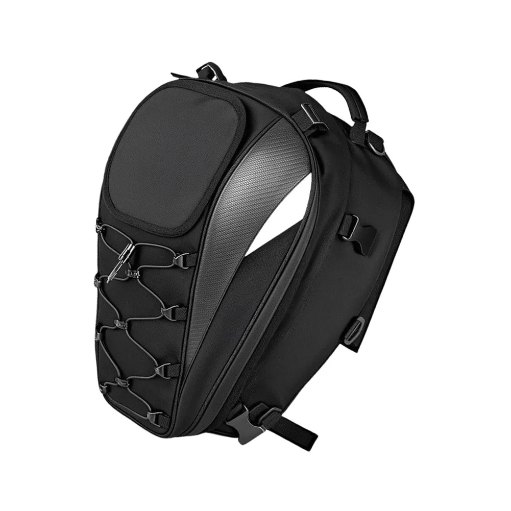 Motorcycle Saddle Bag Waterproof with Helmet Backpack and Reflective Tail Bag for Enhanced Carrying and Safety