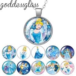 Beauty Princess Cinderella Pumpkin carriage Round Photo Glass cabochon silver plated pendant necklace jewelry Gift
