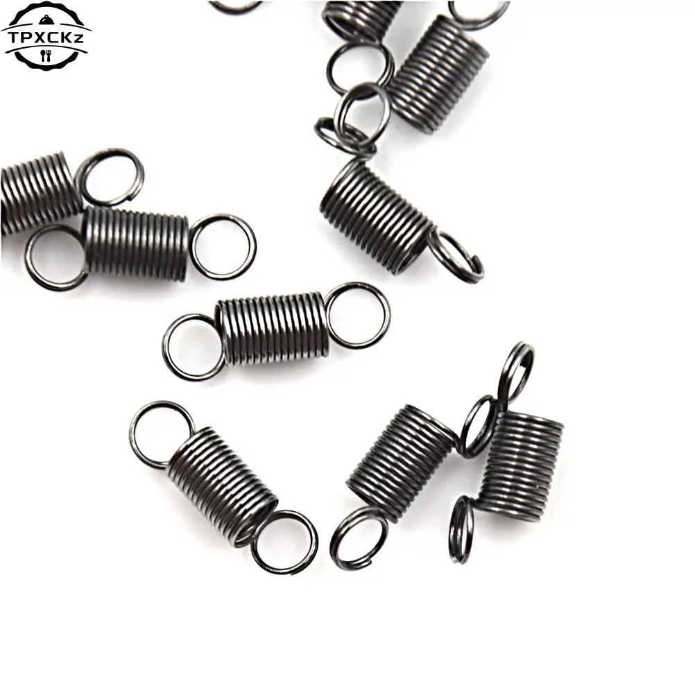 10pcs Stainless Steel small Tension Spring With Hook For Tensile DIY Toys Spring length 6 mm stretch to 30MM