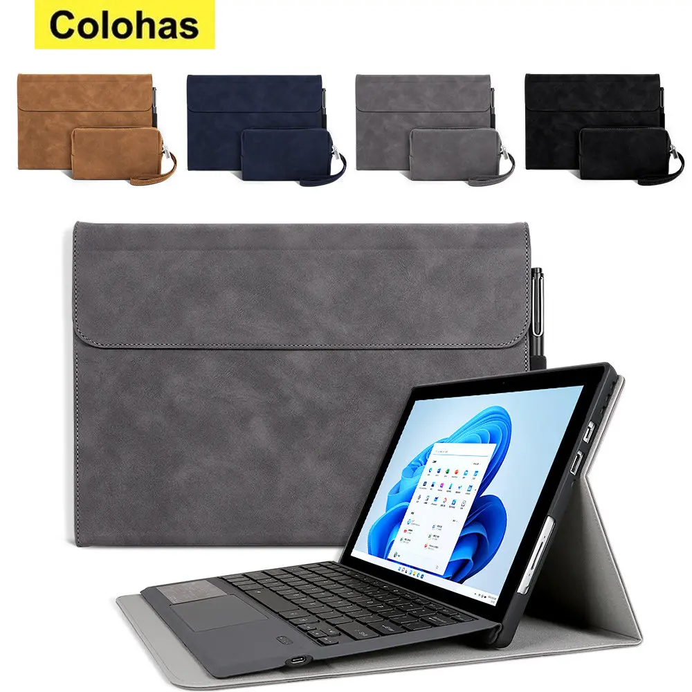 For Microsoft Surface Pro 9 8 7 6 5 4 X Surface GO 1 2 3 Case All-in-One PU Protective Case Rugged Cover Case with Pen Holder