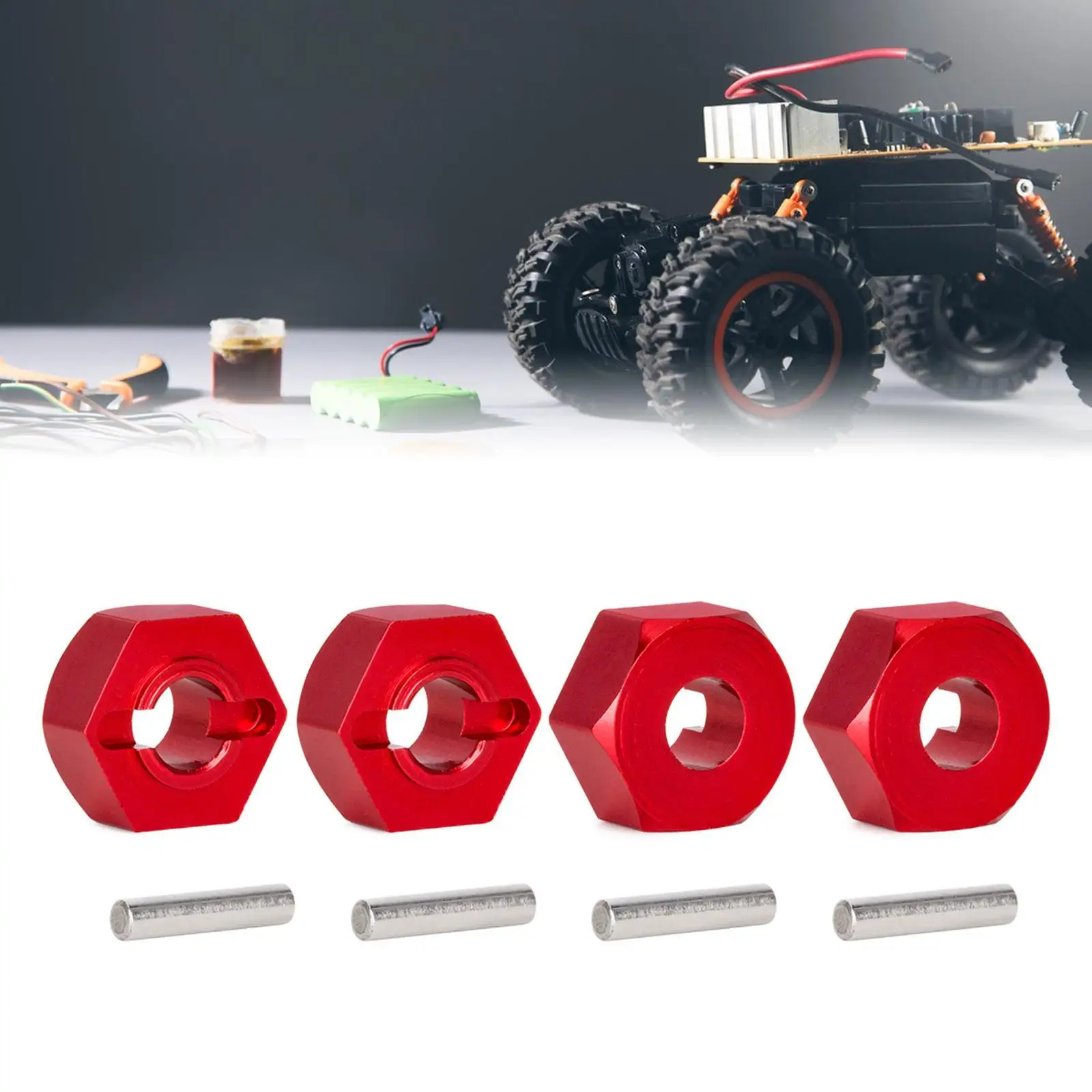 Adattatori per mozzo ruota motrice per auto RC in alluminio antiscivolo professionale sostituisce facile da installare fai da te per 1/14 RC 14210 con perni
