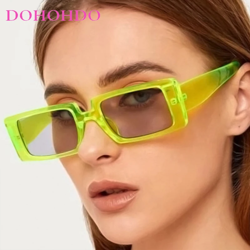 

Fashion Designer Rectangle Frame Popular Women's Sunglasses Trendy Men Sunglass Drive Travel Shade Rainbow Female Eyewear UV400