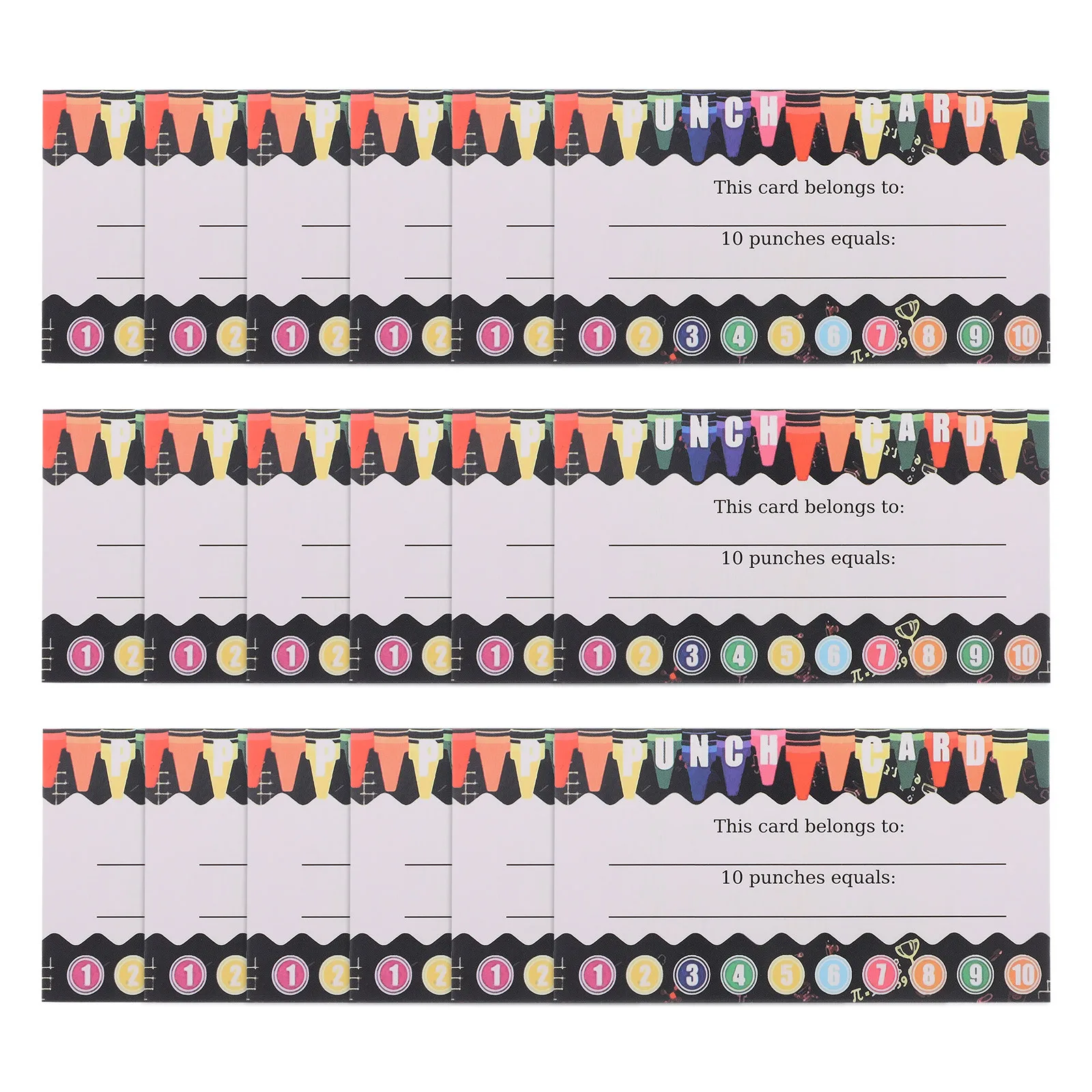 

200Pcs Punch Cards Student Awards Loyalty Cards Behavior Management Classroom Rewards Token Economy for Kids