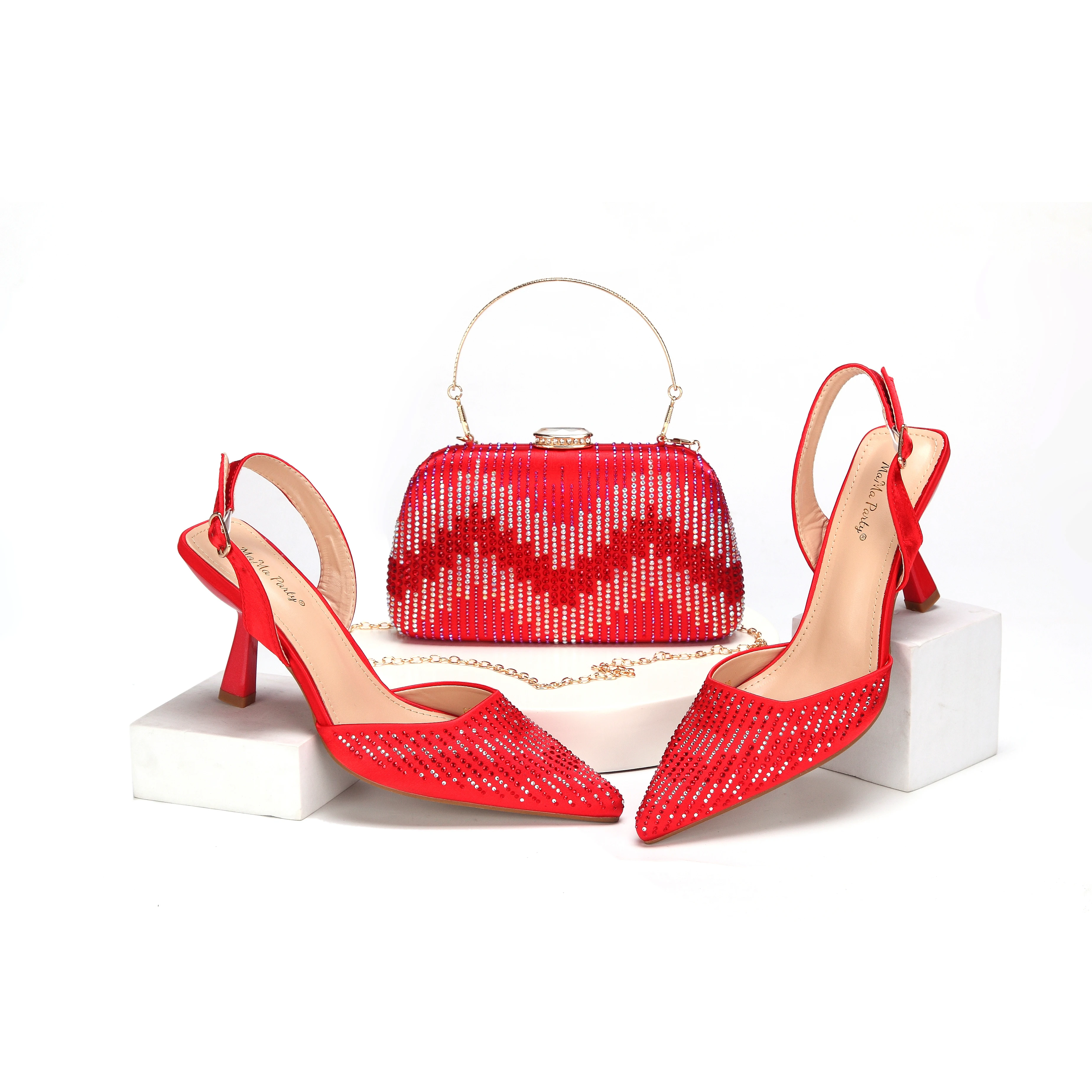 

Doershow hot selling red Shoes and Bags To Match Set Italy Party Pumps Italian Matching Shoe and Bag Set for Party! HAE1-33