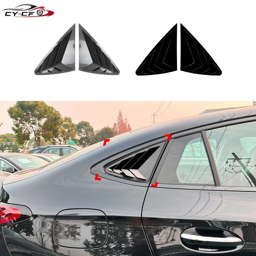 GCar Rear Triangular Window Louvers Shutters Blinds Cover Trim For Mercedes-Benz GLC Coupe C254 2024+ AMG Glossy Black