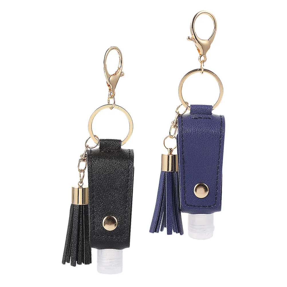 

2Sets Portable Empty Bottles with Key Ring Covers for Travel Perfume Lotion Essential Oil Durable Lightweight