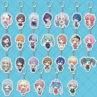 PJSK Project Sekai Colorful Stage Len Rin Character SD Keychain Cosplay Acrylic Keyring Two-sided Key Chain Pendant Accessories