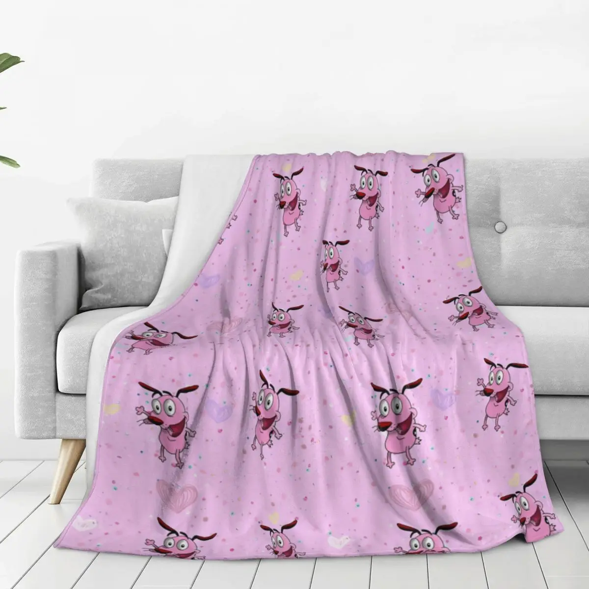 Cowardly Dog C-Courages Cartoon Blanket Quality Super Warm Throw Blanket Spring Airplane Travel Couch Bed Comfortable Bedspread