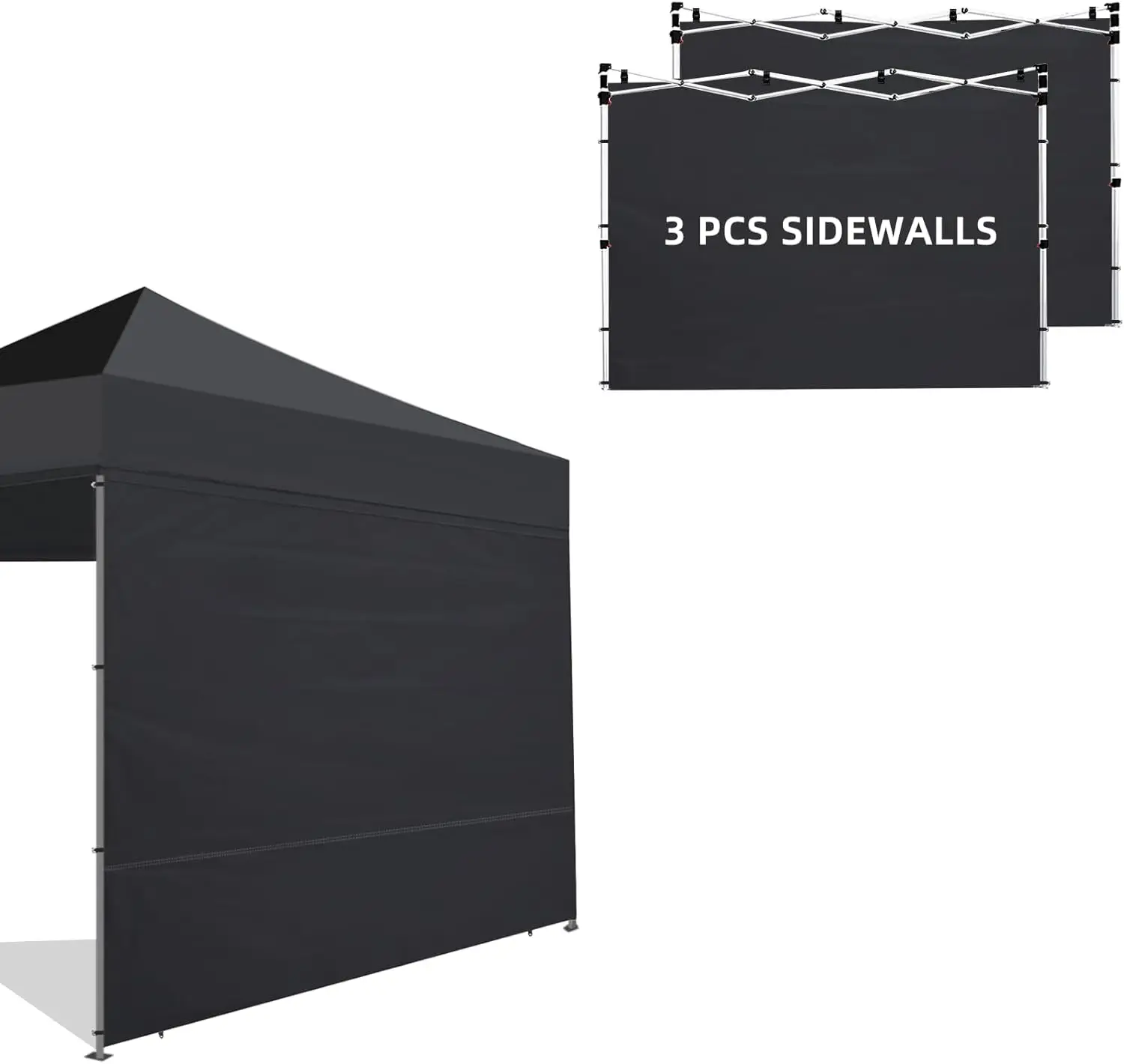 

Боковые стенки для палаток 10x10 Pop Up Canopy, 3 шт., водонепроницаемые, с защитой от УФ-излучения, для палаток с прямой стойкой - черные