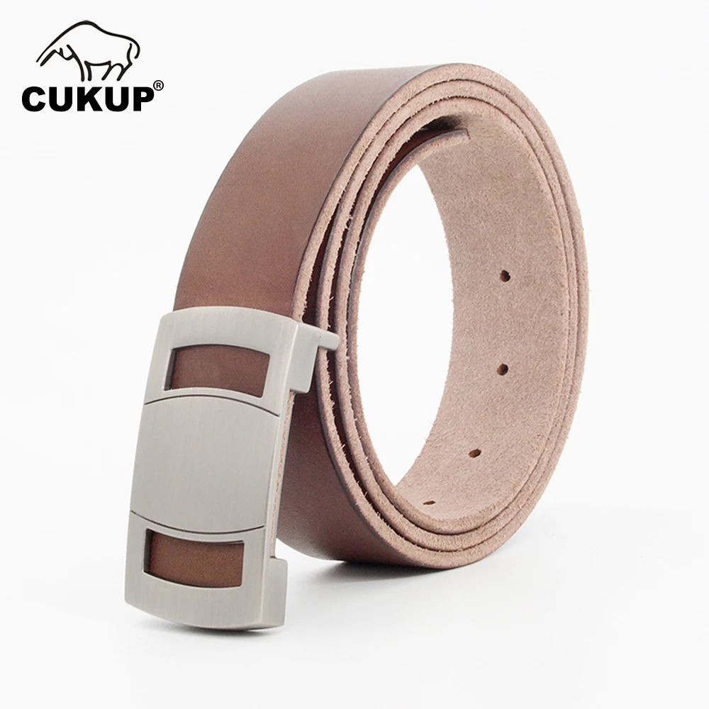 

CUKUP Washed Vintage 100% Pure Cowhide Leather Buckle Belt for Mens Jeans Accessories