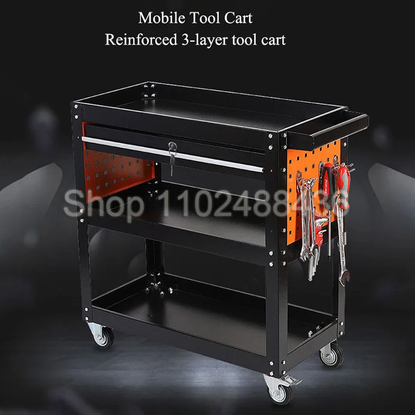 Rolling Tool Cart Rolling Tool Cart Storage Stand Utility with Wheels Movable 3 Tier Storage Cabinet for Warehouse Repair Shop