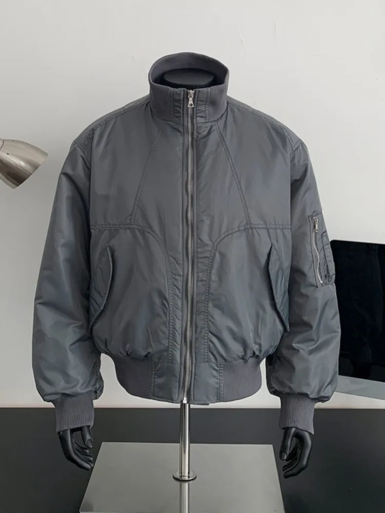 

American High Street Hard Man Sle Bomber Cotton Jaet Men's Winter Thi Warm Pilot Jaet Workwear Cotton Coat