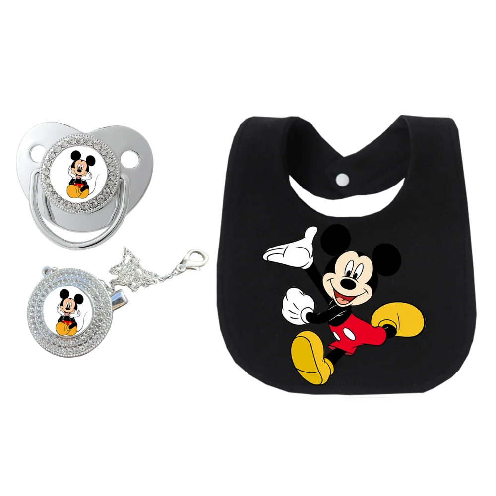 

Newborn pacifier + pacifier holder + baby bib baby bib newborn accessories hiccup cloth handkerchief scarf for boys/girls 0-8M