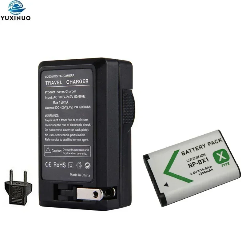 1350mAh NP-BX1 NPBX1 Camera Battery + AC Charger for Sony FDR-X3000R RX100 M7 M6 AS300 HX400 HX60 WX350 AS300V HDR-AS300R AS15