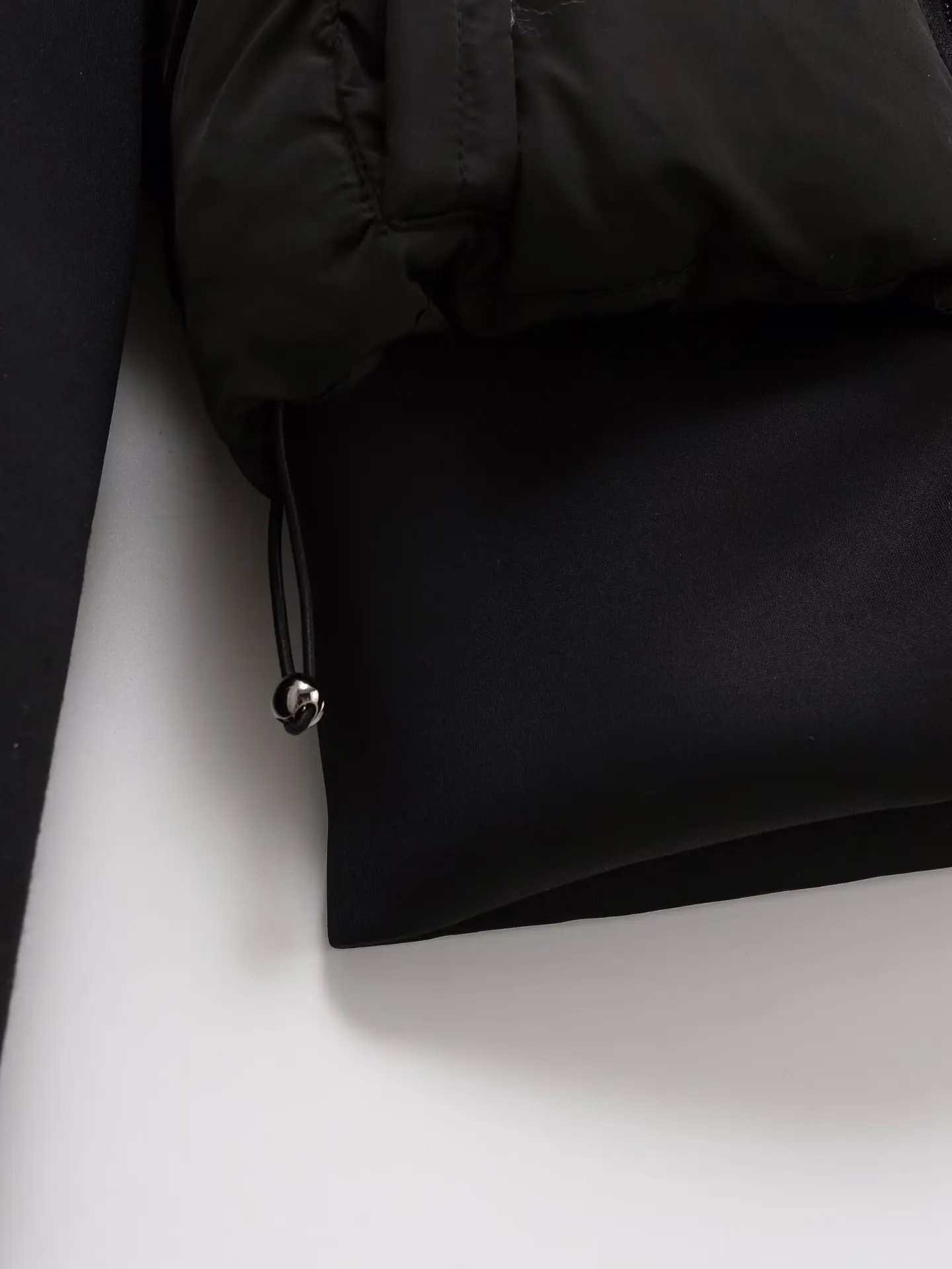 KIDCRKJ Karierte Winter-Parka-Jacke für Damen, schwarz, Stehkragen, langärmelig, gepolsterter Mantel für Damen, verdickter warmer Baumwollmantel für Damen – Detail 8