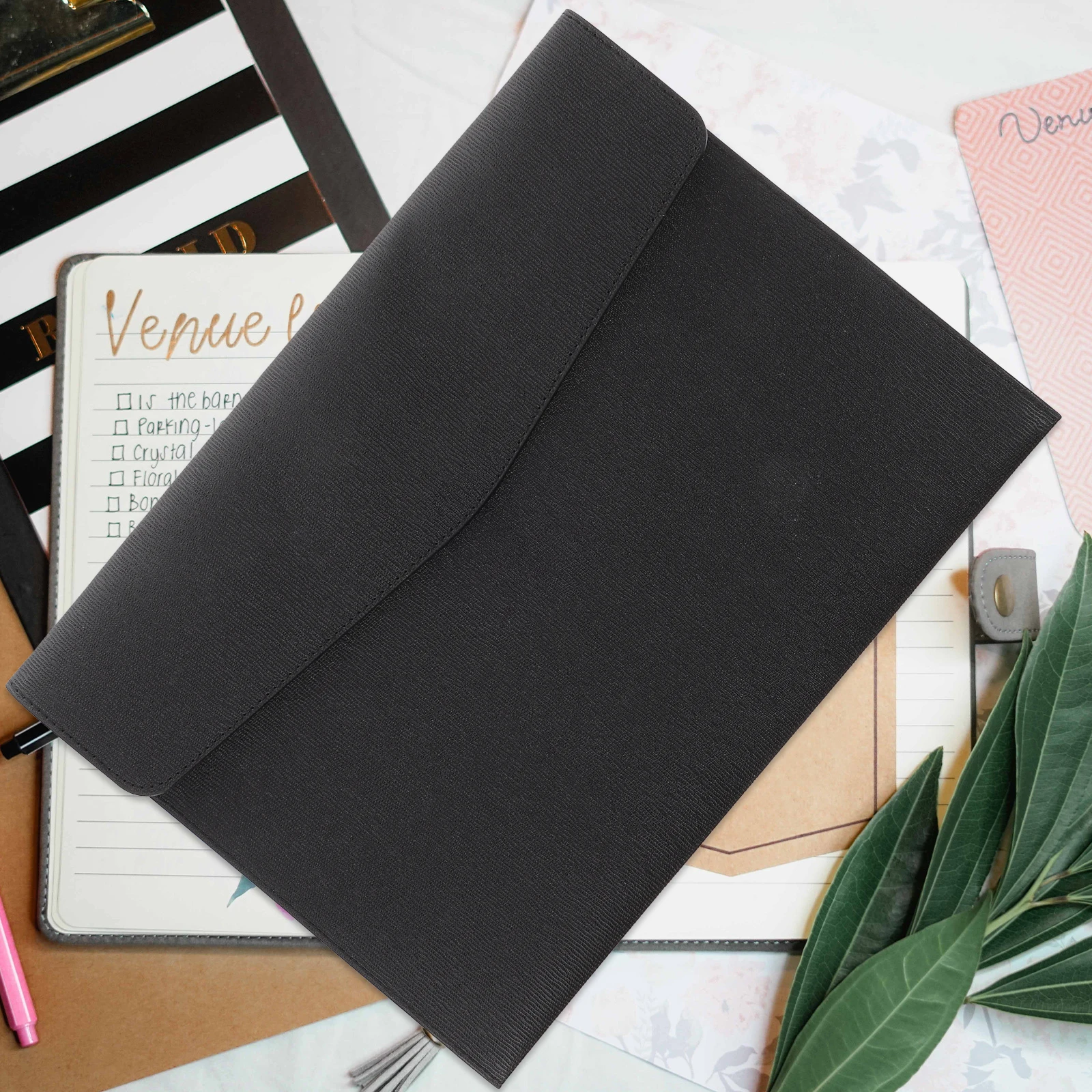 

A4 File Bag Document Holder Portable File ganizer Travel Work Contracts Bills Statements Folder Rack Pouch Envelope