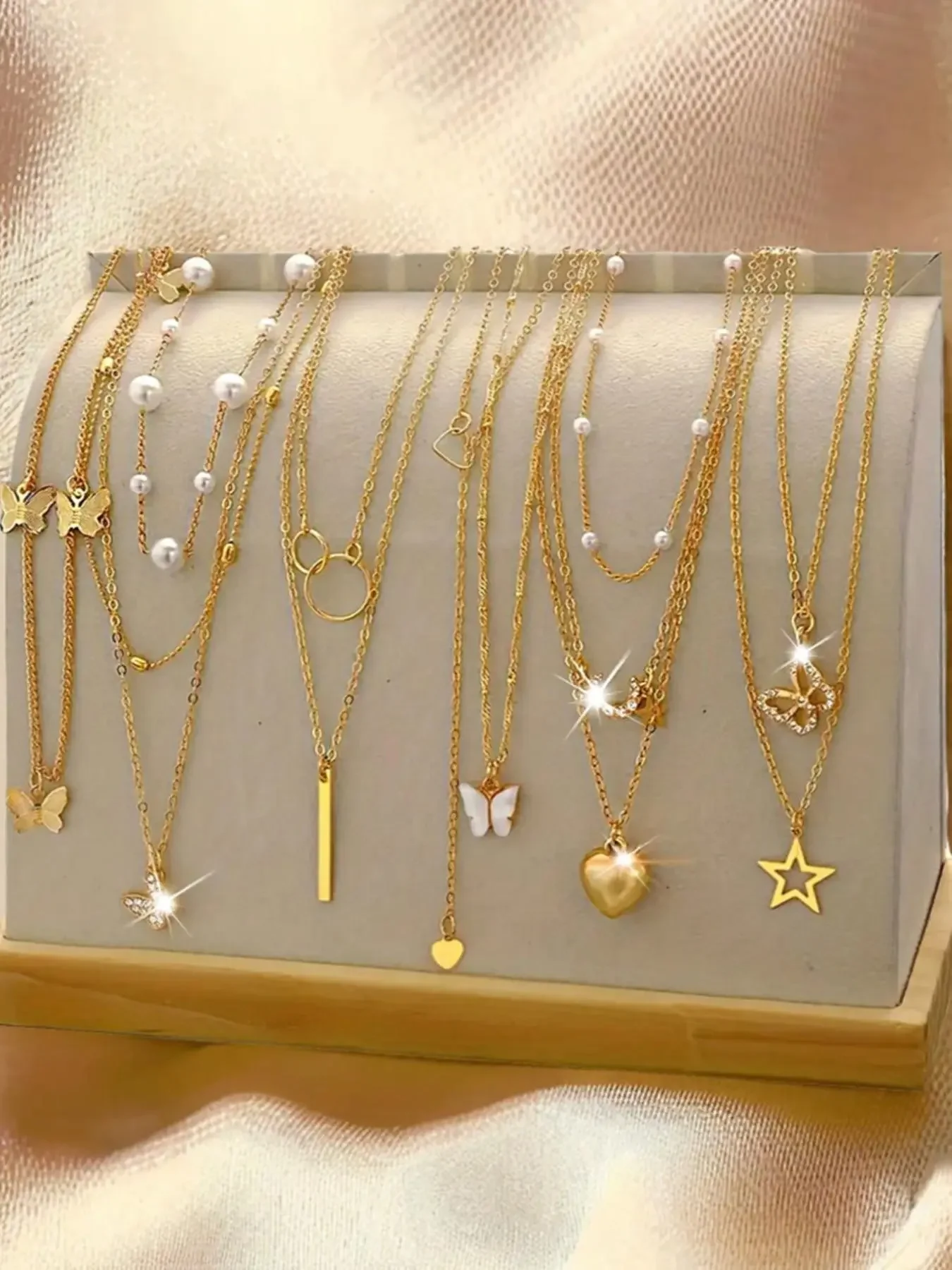 Star & Butterfly Design Necklace Set, Heart Shaped Necklace, Heart Style Choker, Layered Necklaces, Layering Necklaces, Fashion Jewelry, Dainty Layering Jewelry for Party, Daily Clothing Decor, Trendy All-match & Exquisite Jewelry for Birthday Gift