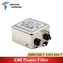 DRAGON DIAMOND Power EMI Filter Single Phase Power HONGDA filter AC 115V / 250V 10A 20A 50/60HZ For Laser Engraver