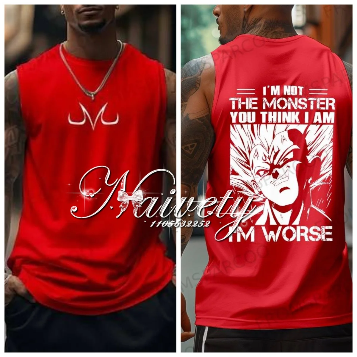 Camiseta sin mangas con estampado de Dragon Ball Majin Vegeta, de secado rápido, para hombre y niño, talla grande, estilo urbano, verano 2026