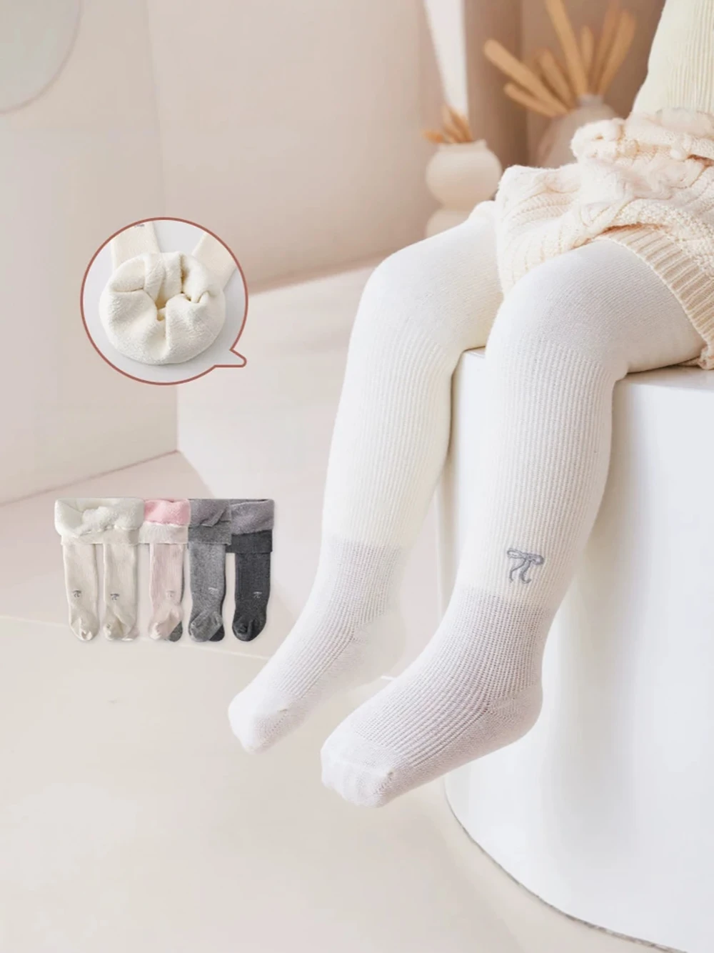 MILANCEL Winter Leggings for Girls 2-7T Thicken Bow Kids Pantyhose Girl's Pants Fleece Padded Warm Children's Legging