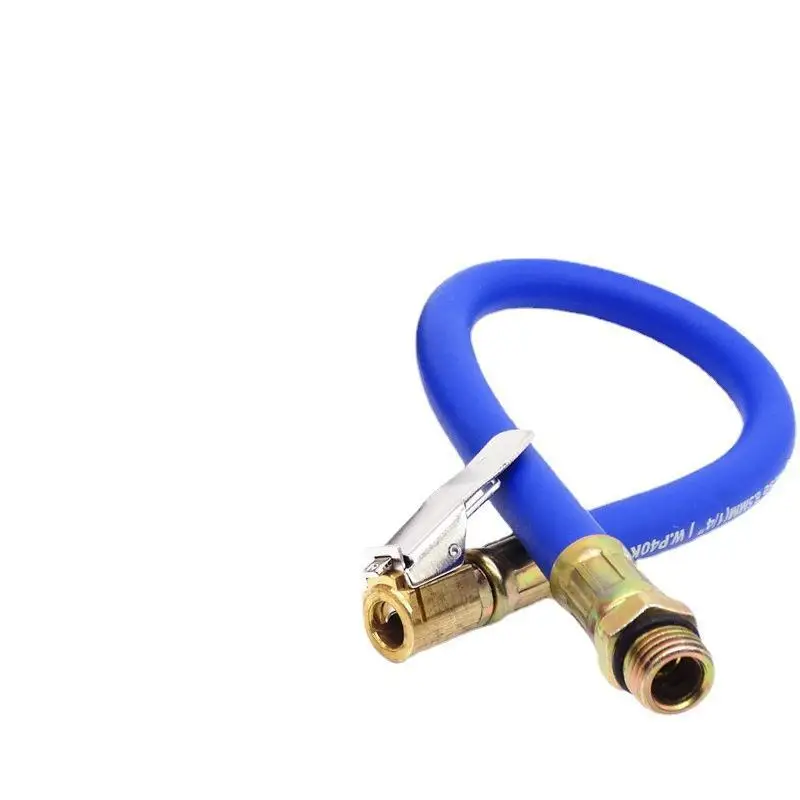 Luftreifenpumpe mit Manometer und flexiblem Schlauchanschluss für Autoreifen, schnelle Aufpumpefunktion. – Detail 4