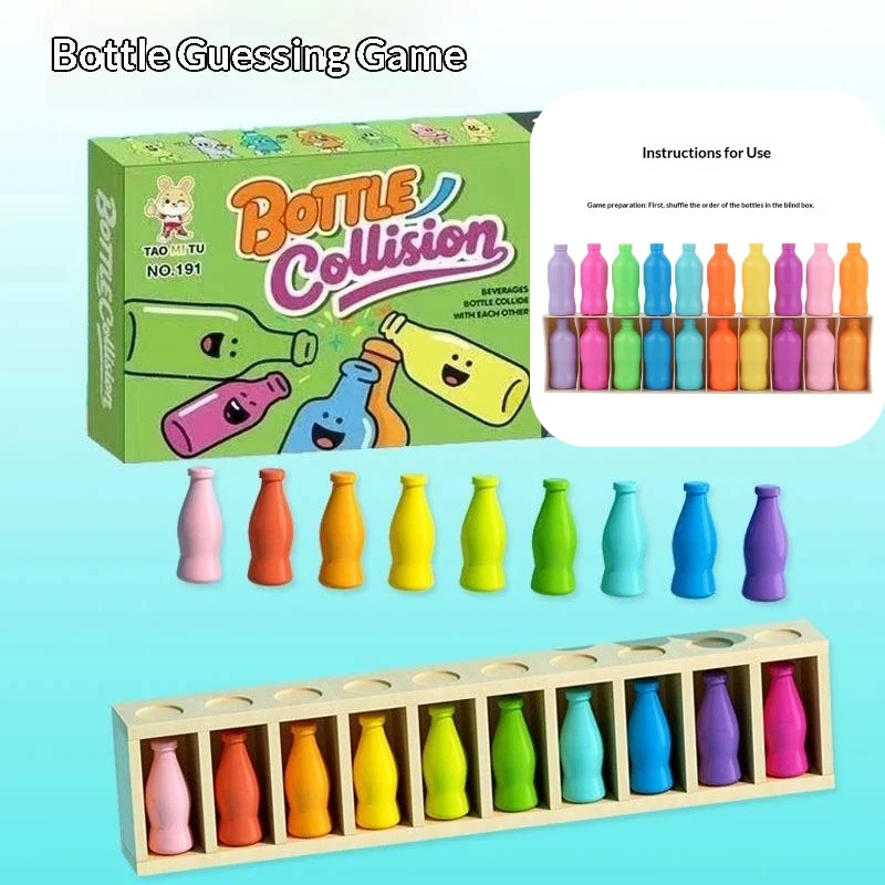 

1Set Guess The Bottle Game Puzzle Colorful Classification Toy For Kids Memory Training Games Parent-child Interaction Board Game