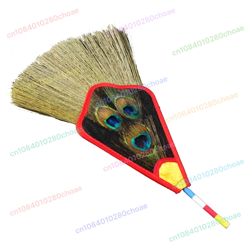 

5/3/1 Eyes Tantric Buddhism Tibetan Dharma-Vessel Pink Reineckea Herb Exquisite Feather Satin Bumba Hand Fan Special Offer（1pcs）