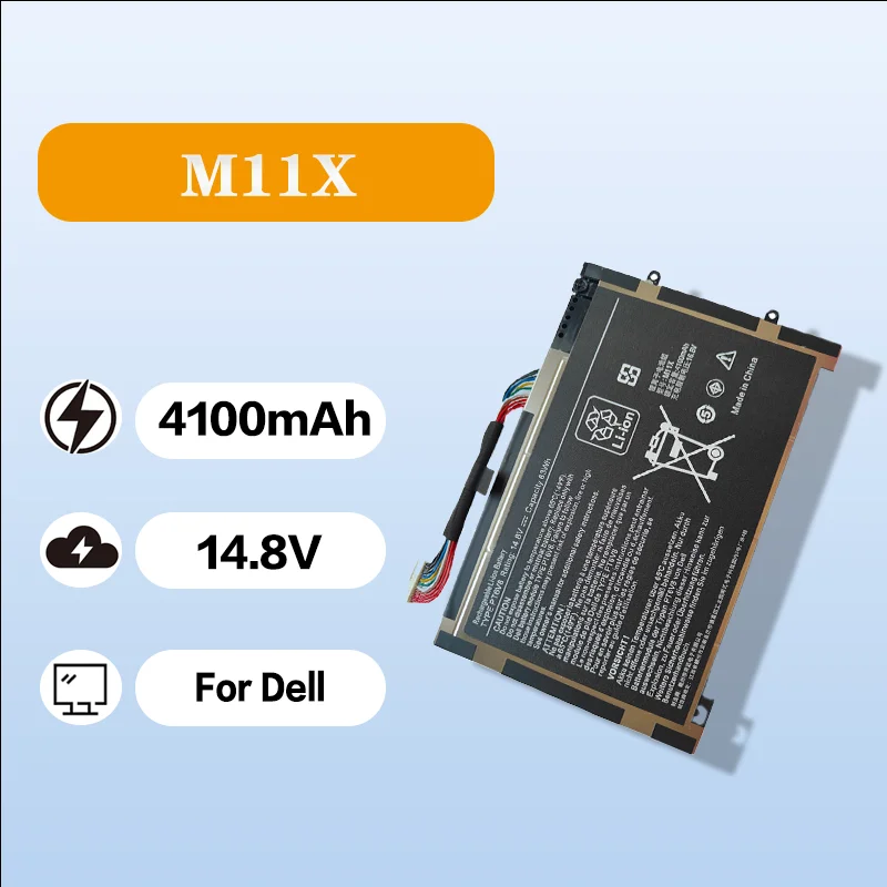 

Высокопроизводительный аккумулятор 14,8 В, 4100 мАч для Dell PT6V8 Alienware M11x M14x R1 R2 P18G P06T