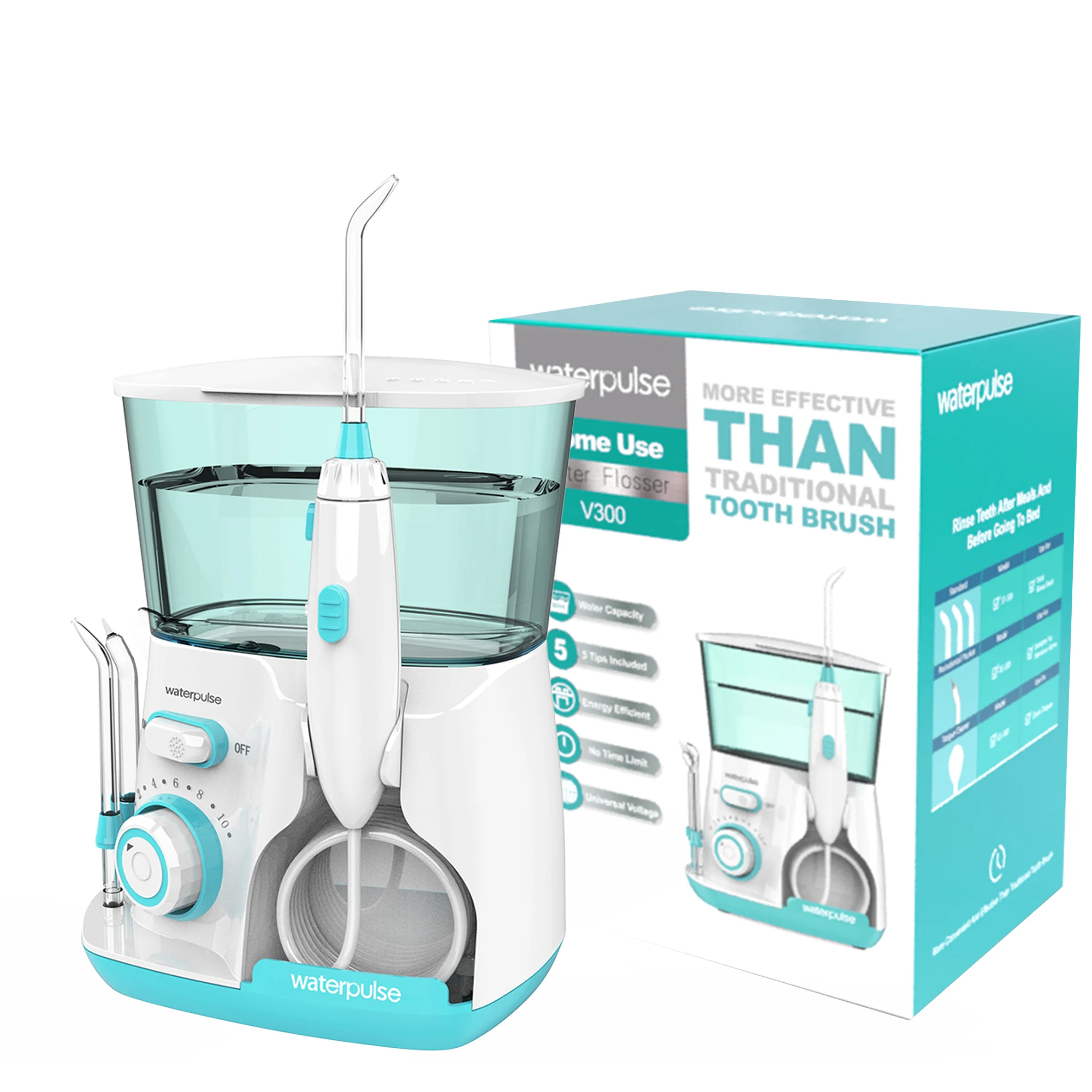 

Waterpulse V300 Оптовая продажа Цветная водная ирригация для домашнего использования Ирригатор для здоровья полости рта Очиститель зубов в зубной нитью