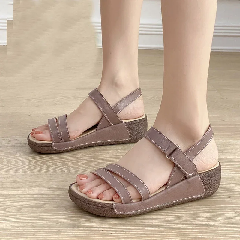 Women Sandals Orthopedic Slippers Corrector Walking Sandals Open Toe Summer Shoes Vintage Low Heels Female Platform Shoes Sandal