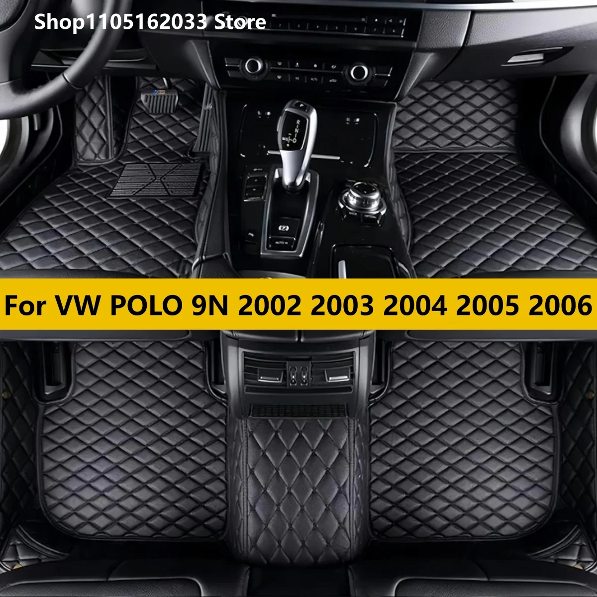 

Custom Automotive Car Floor Mats For VW POLO 9N 2002 2003 2004 2005 2006 Interior Details Accessories Artificial Leather