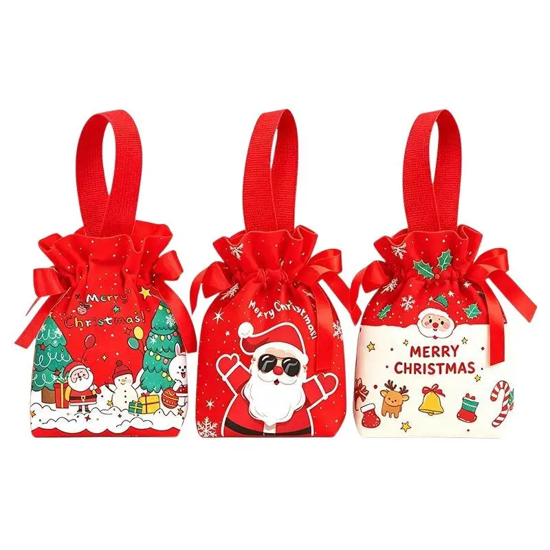 1 Stück Samt-Weihnachtstasche für Weihnachtsabend, Karneval, Geburtstagsfeier, Fruchtbonbon-Geschenktasche – Detail 4