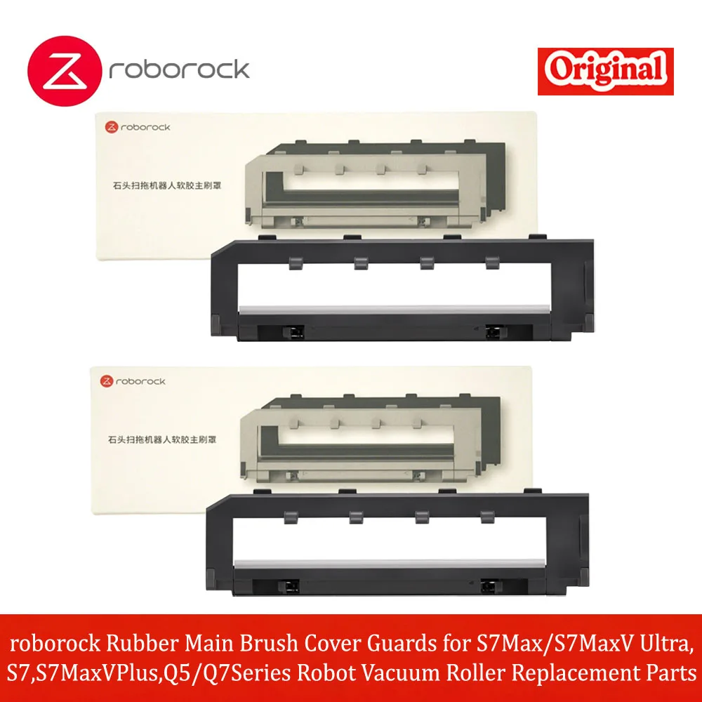roborock Rubber Main Brush Cover Guards for S7Max/S7MaxV Ultra,S7,S7MaxVPlus,Q5/Q7Series Robot Vacuum Roller Replacement Parts