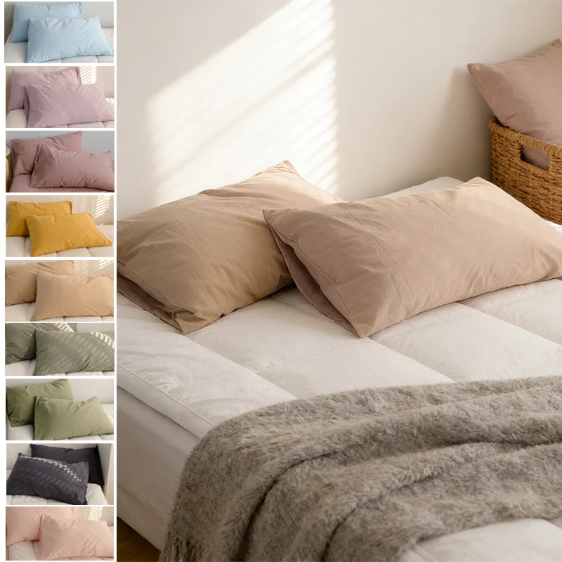 2025 New Ins Style Pure Cotton Pillowcase Pair Set 48cmx74cm Single Inner Container Cover Bedding Decorative Pillow Case Home