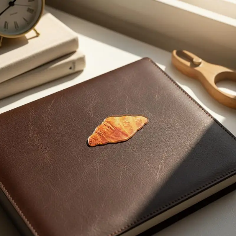 Cute Simulation Toast & Croissant Bookmark – Acrylic Bread Desktop Decor, Adorable Stationery Gift for Book Students Reading
