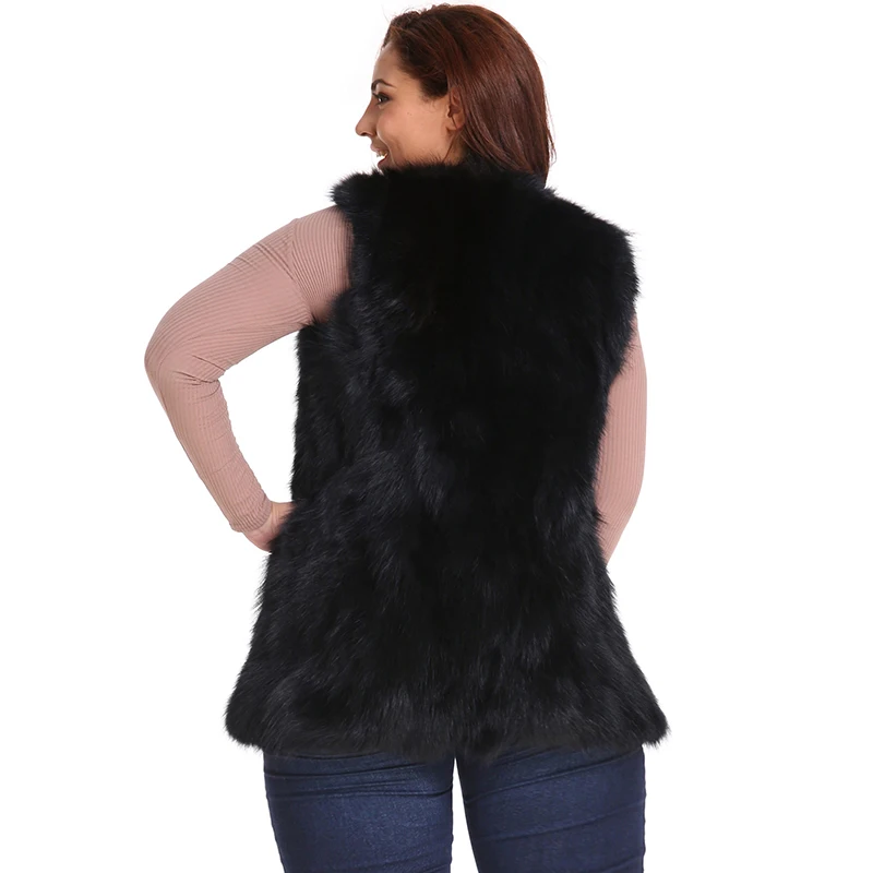 Vrouwen Mode Slanke Warme Bont Jas Bovenkleding Plus Size 6XL Lange Faux Fur Vest Vrouwen Winter Mouwloze Casual Bont jas
