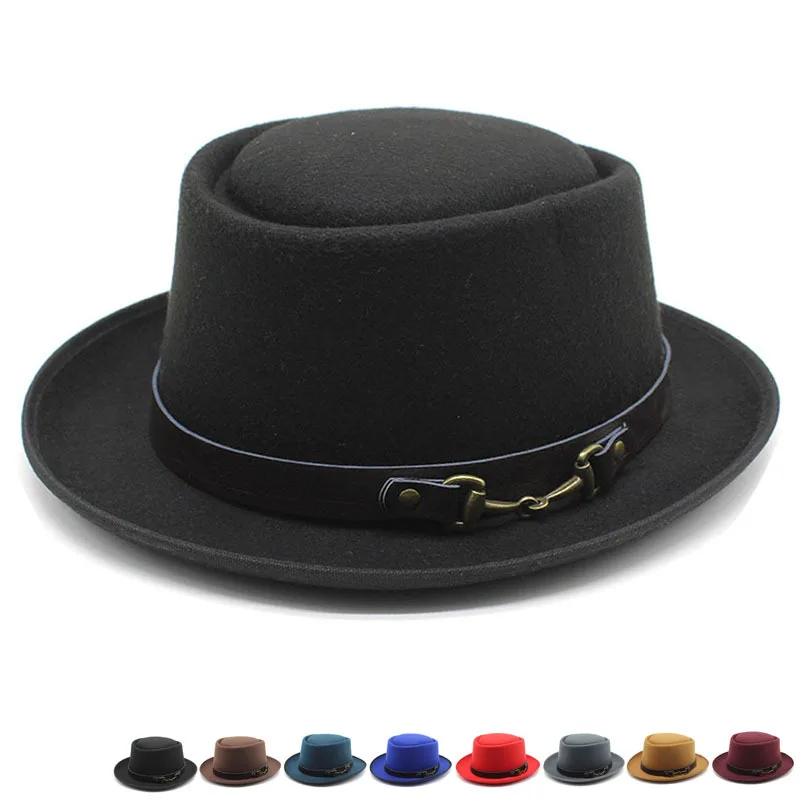 Foreign Trade Concave Convex Top Men S And Women S Faux Wool Top Hat Wool Billycock Gentleman Jazz Hat