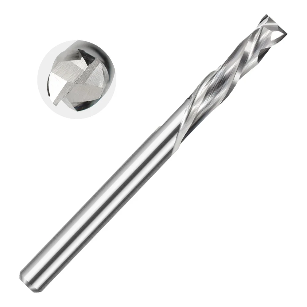 XCAN 1pc Up Down Cut Carbide Spiral Router Bit 1/8" Shank Compression End Mill 2 Flute CNC Router Bit Milling Cutter for Wood