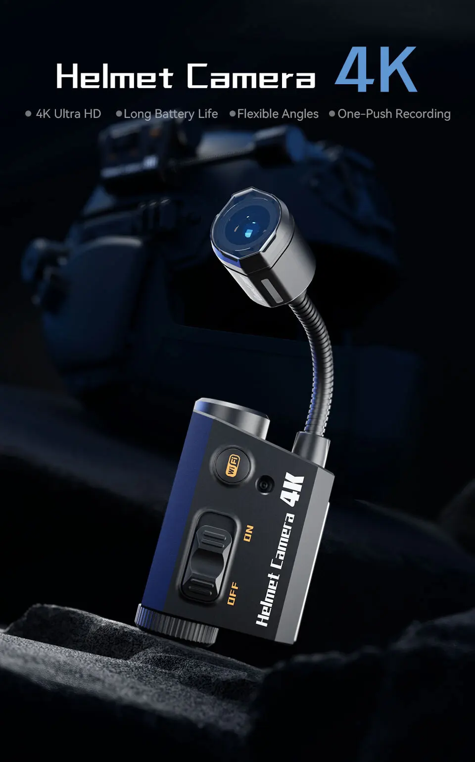 RunCam Helmet Camera 4K Face Mask Recorder Airsoft Recording Long Battery Life 1920*1080 60fps Built-in Wifi thumbnail 5