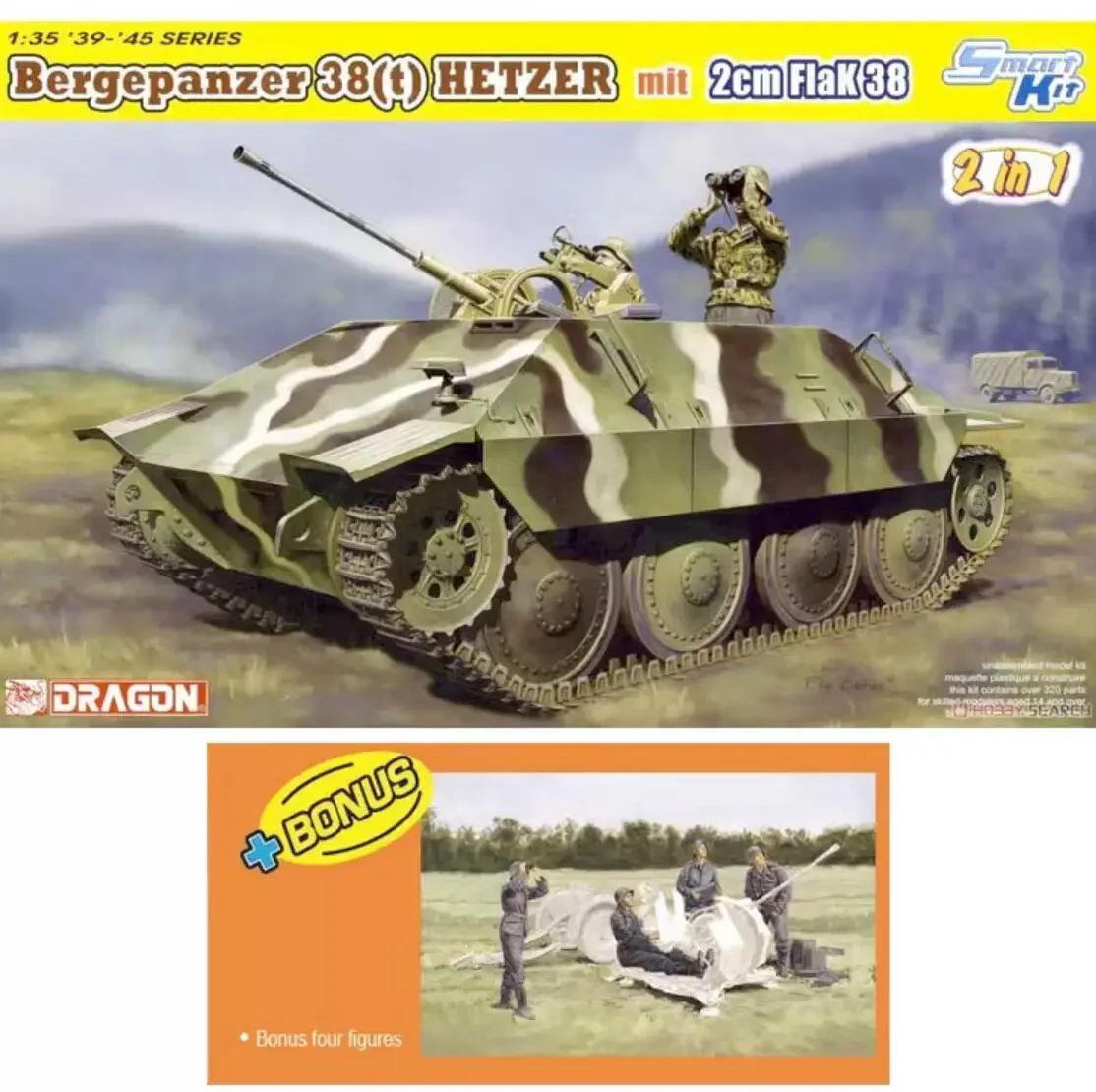 

DRAGON 6399 1/35 Bergepanzer Jagdpanzer 38(t) HETZER с 2 см FlaK 38