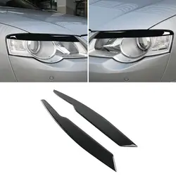 For VW Passat B6 3C 2005 2006 2007 2008 - 2010 Car Exterior Accessories Piano Black Headlight Eyebrow Eye Lid Cover Sticker Trim