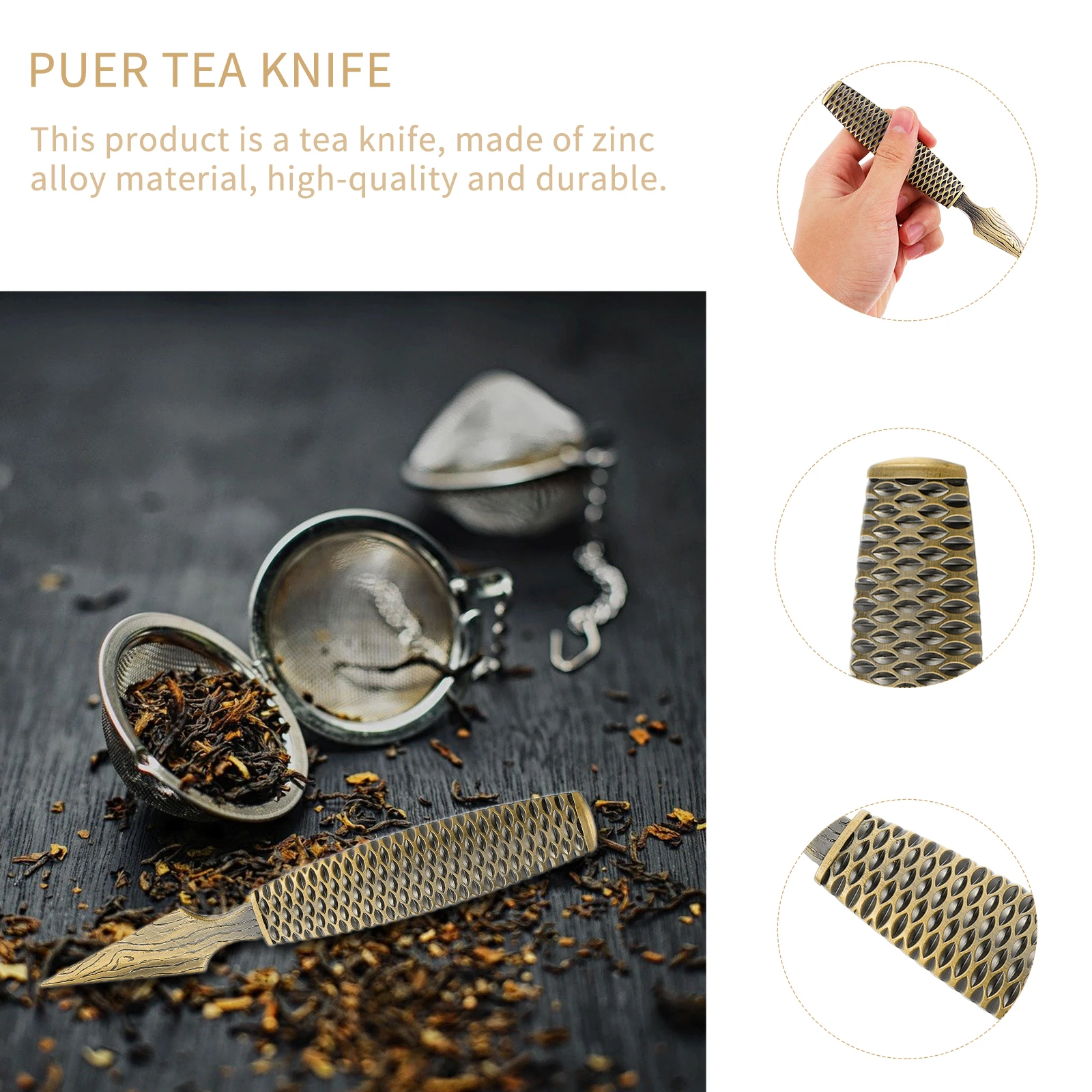 

Zinc Alloy Knife Puer Tea Needle Non Slip H Zinc Alloy Tea Ideal for Home Office Teahouse Kitchen Bar
