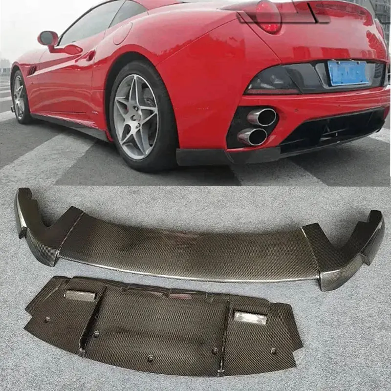 

For 2009-2014 Ferrari California Real Carbon Fiber Rear Bumper Lip Trunk Diffuser Body Kit Side Spoilers Splitters Apron