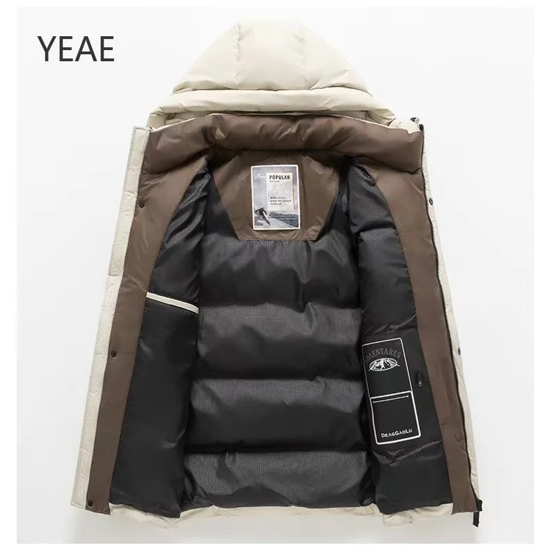 Casual Warm Windproof Jacket2025 Winter New Men's Luxury Duck Down Short Hooded Padded Jacket Luxury Thick Menswear