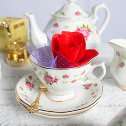 British black tea cup afternoon tea coffee cup rose garden style household living room decoration tea set bone china red teapot