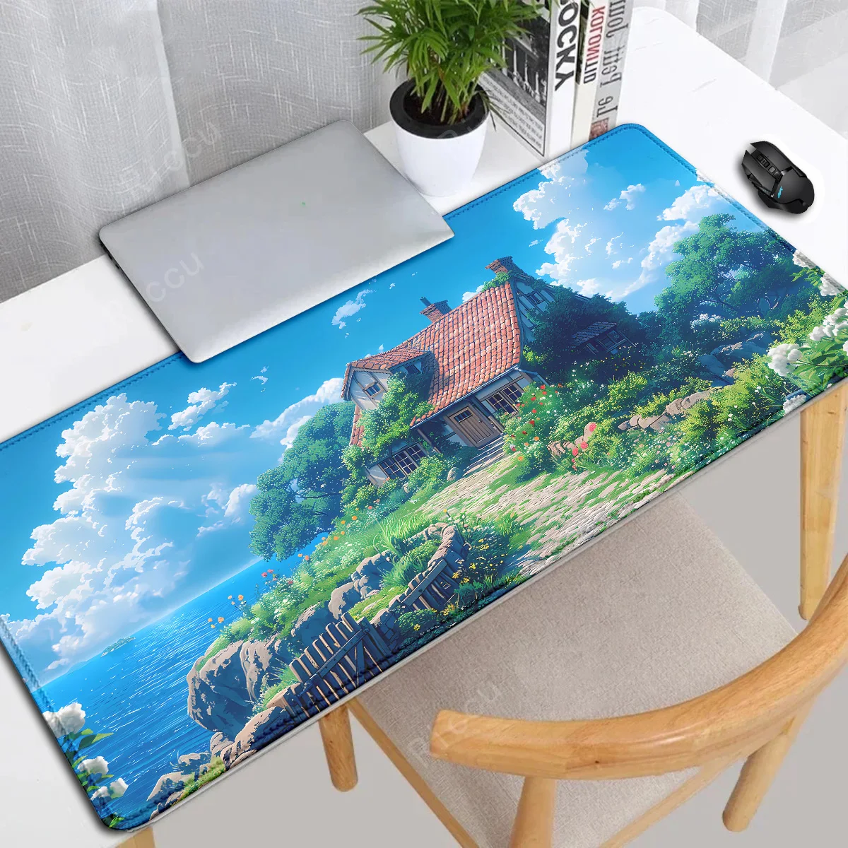 

PC Gamer mousepad forest Art teclado mouse pad Office Large Mouse Mat Rubber Deskpads XXL Desk Mats Street Scenery 900x400mm